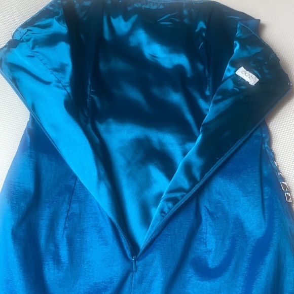 Caché Strapless Teal Cocktail Dress size Small - Picture 6 of 11